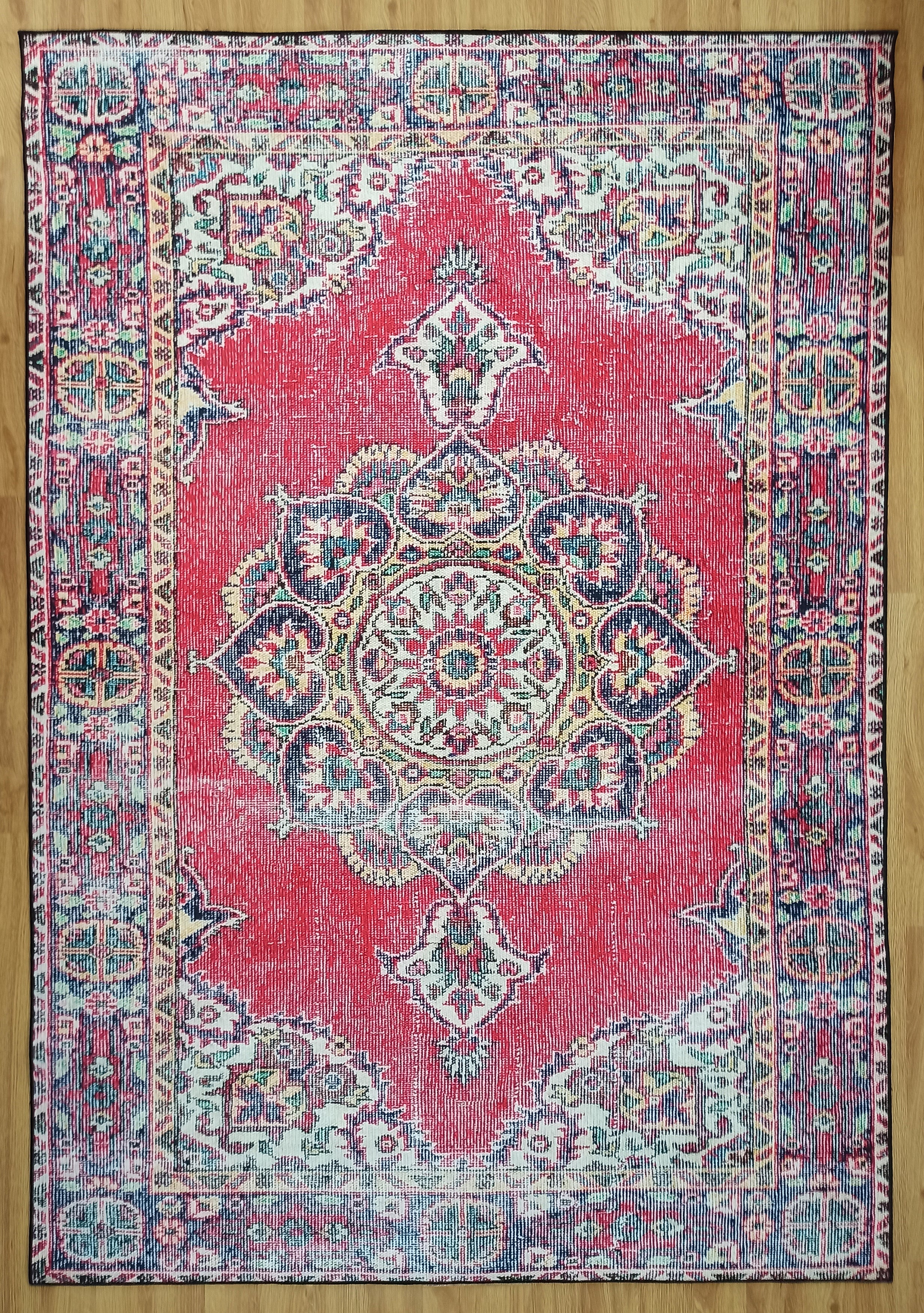 Darya Rug Turkish Red Vintage Area Rug - famerugs