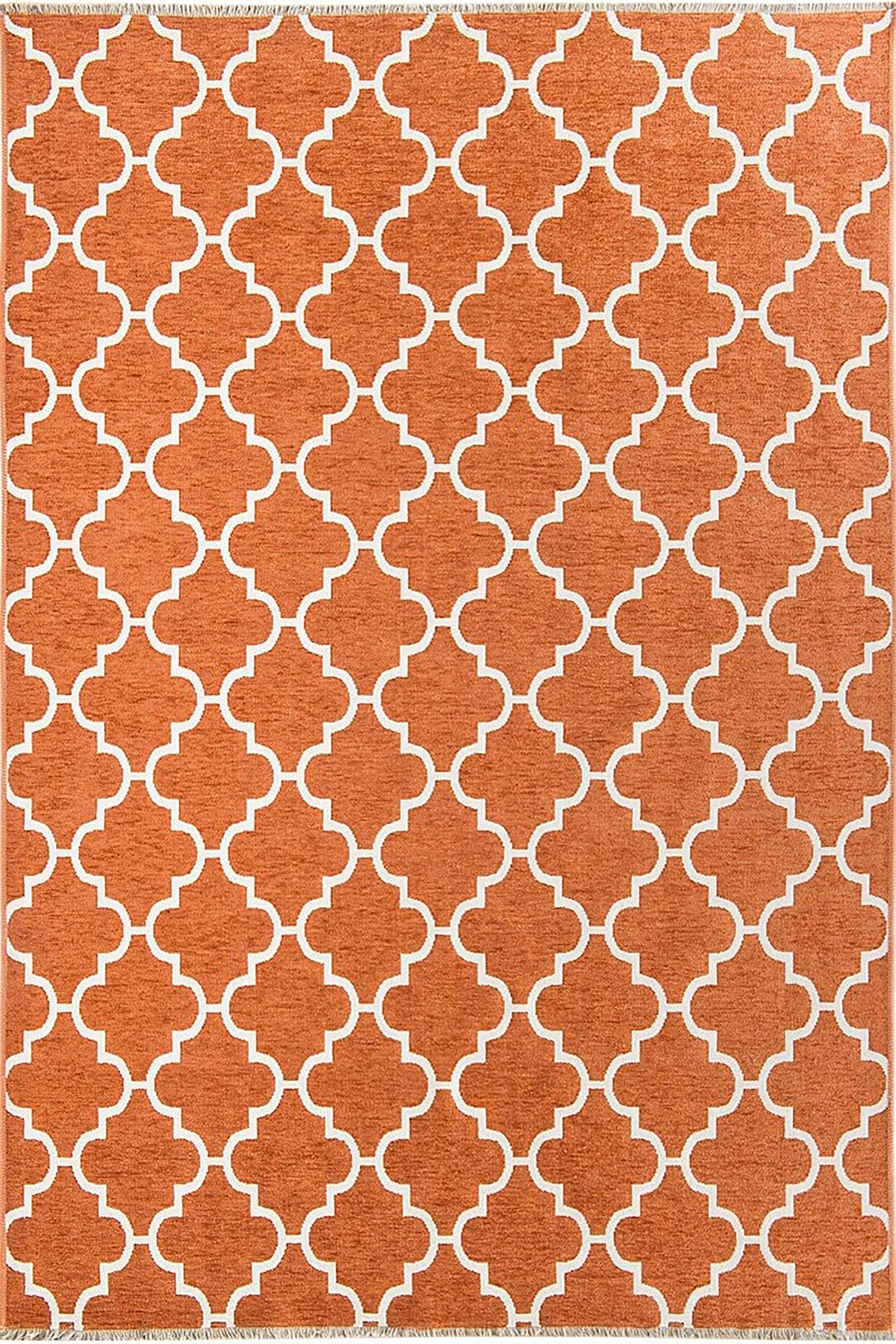 Aicha2 Moroccan Modern Orange Rug - famerugs