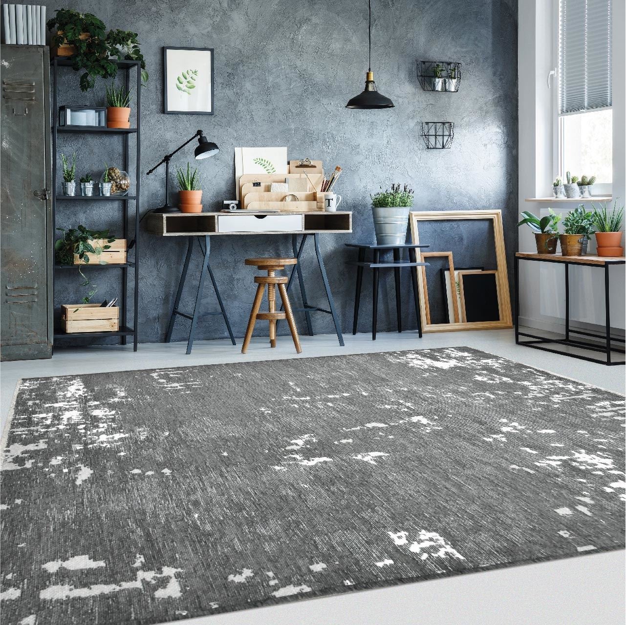 Aicha6 Vintage Gray Rug - famerugs