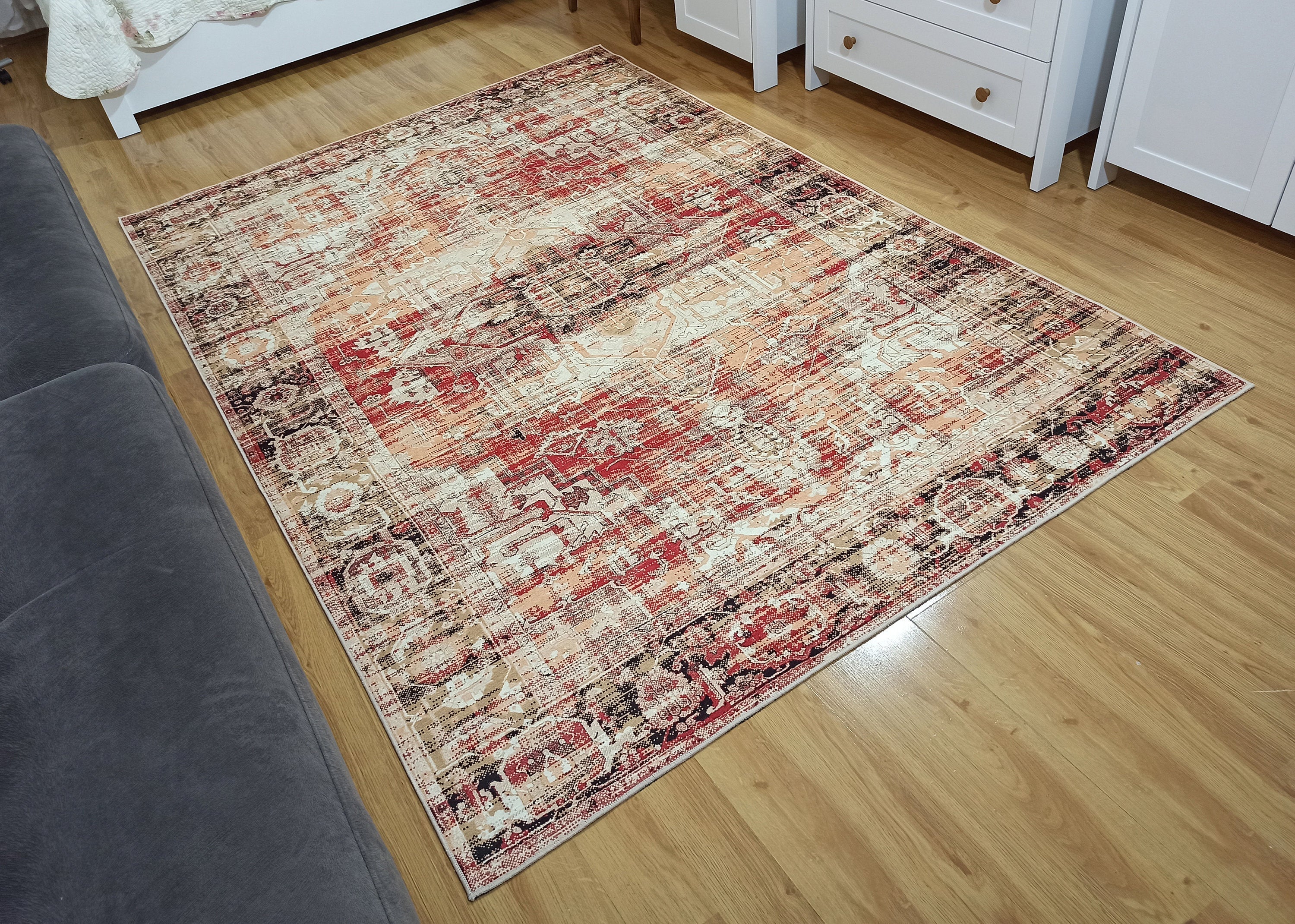 Arma Persian Oriental Faded Beige Rug - famerugs