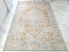 Hara Rug Faded Beige & Blue Oriental Rug - famerugs