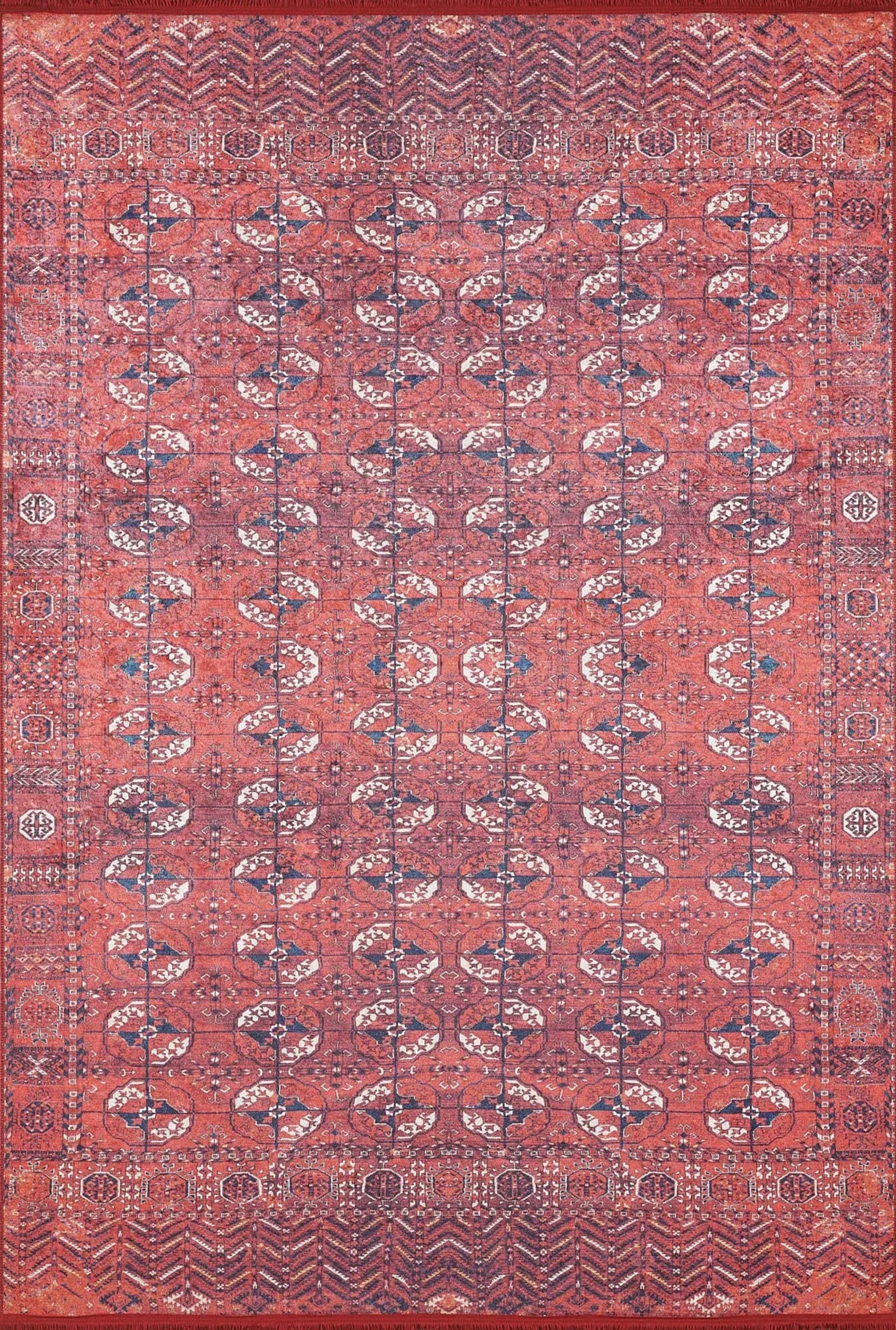 Abira Afghan Red Rug - famerugs