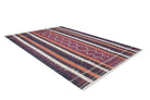 Afaf Turkish Orange Black Beige Kilim Rug - famerugs