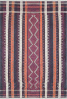 Afaf Turkish Orange Black Beige Kilim Rug - famerugs