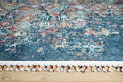 Fiona Floral Turkish Teal Blue Rug - famerugs