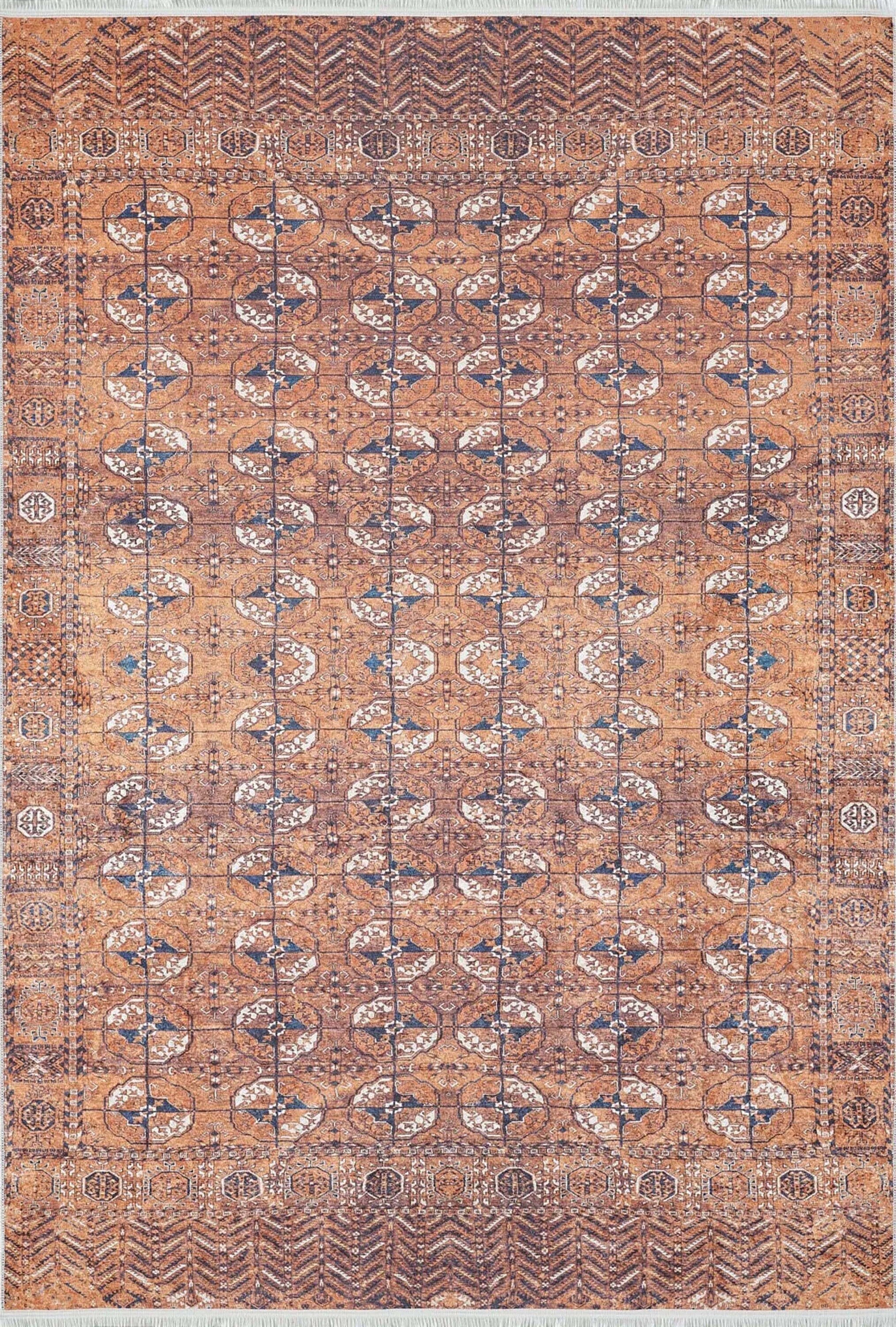 Arda Turkish Kilim Orange & Silver Rug - famerugs