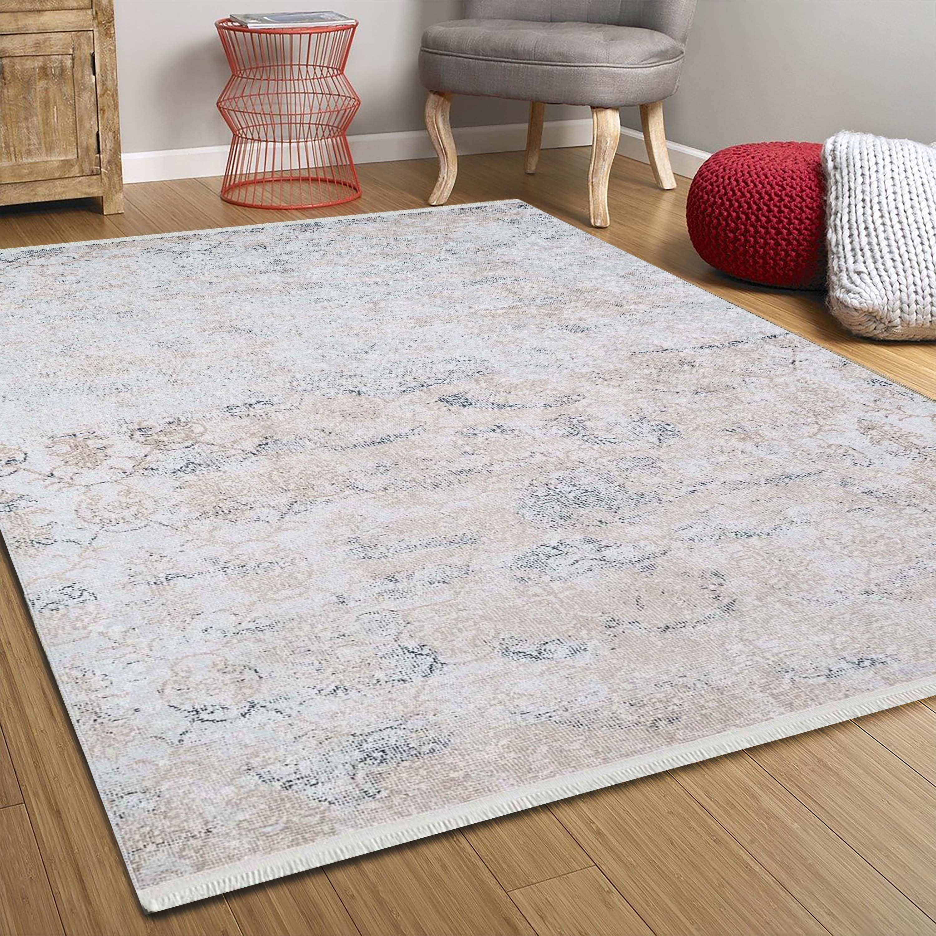 Hilay Turkish Modern Faded Beige Rug - famerugs