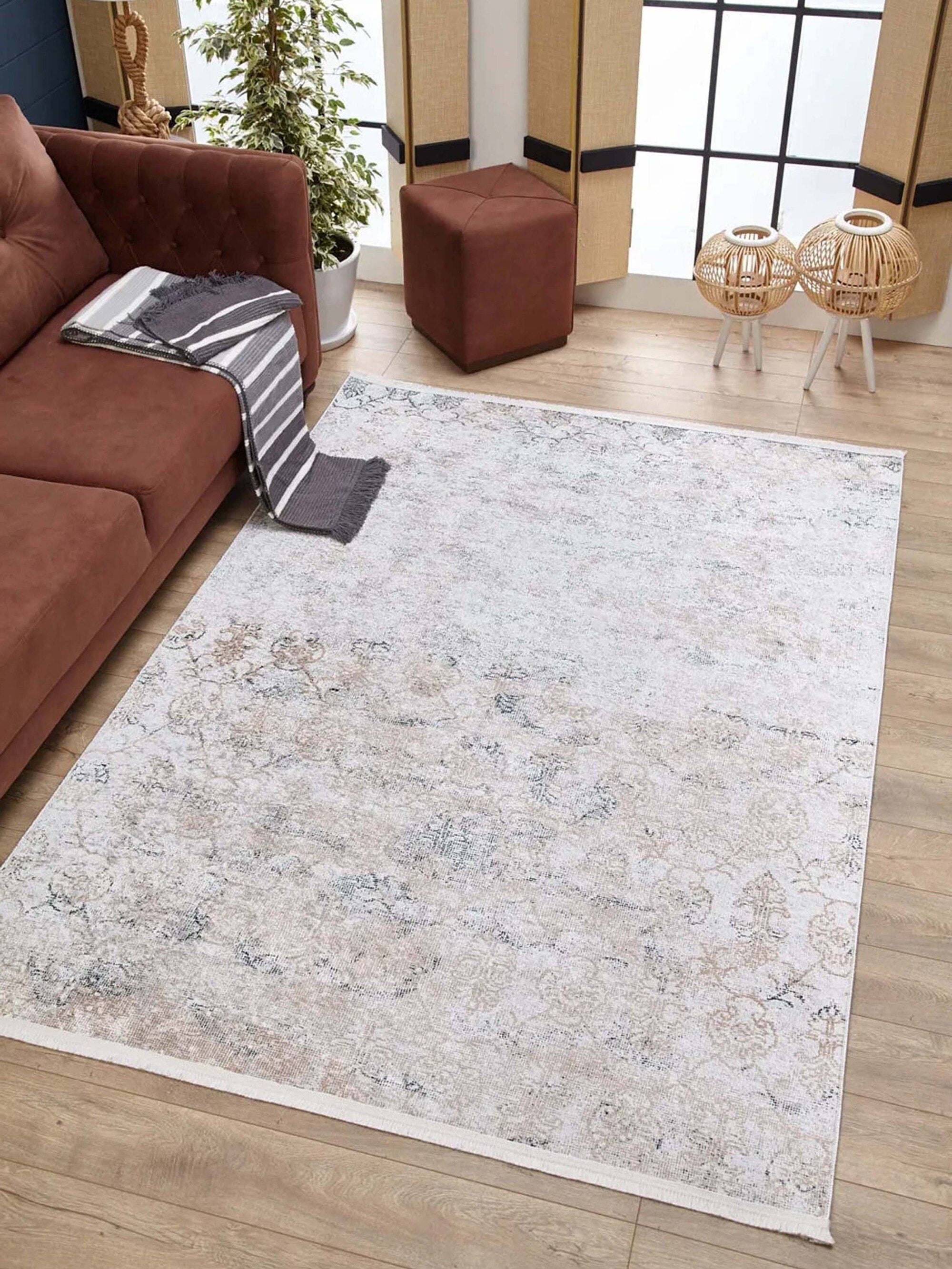 Hilay Turkish Modern Faded Beige Rug - famerugs