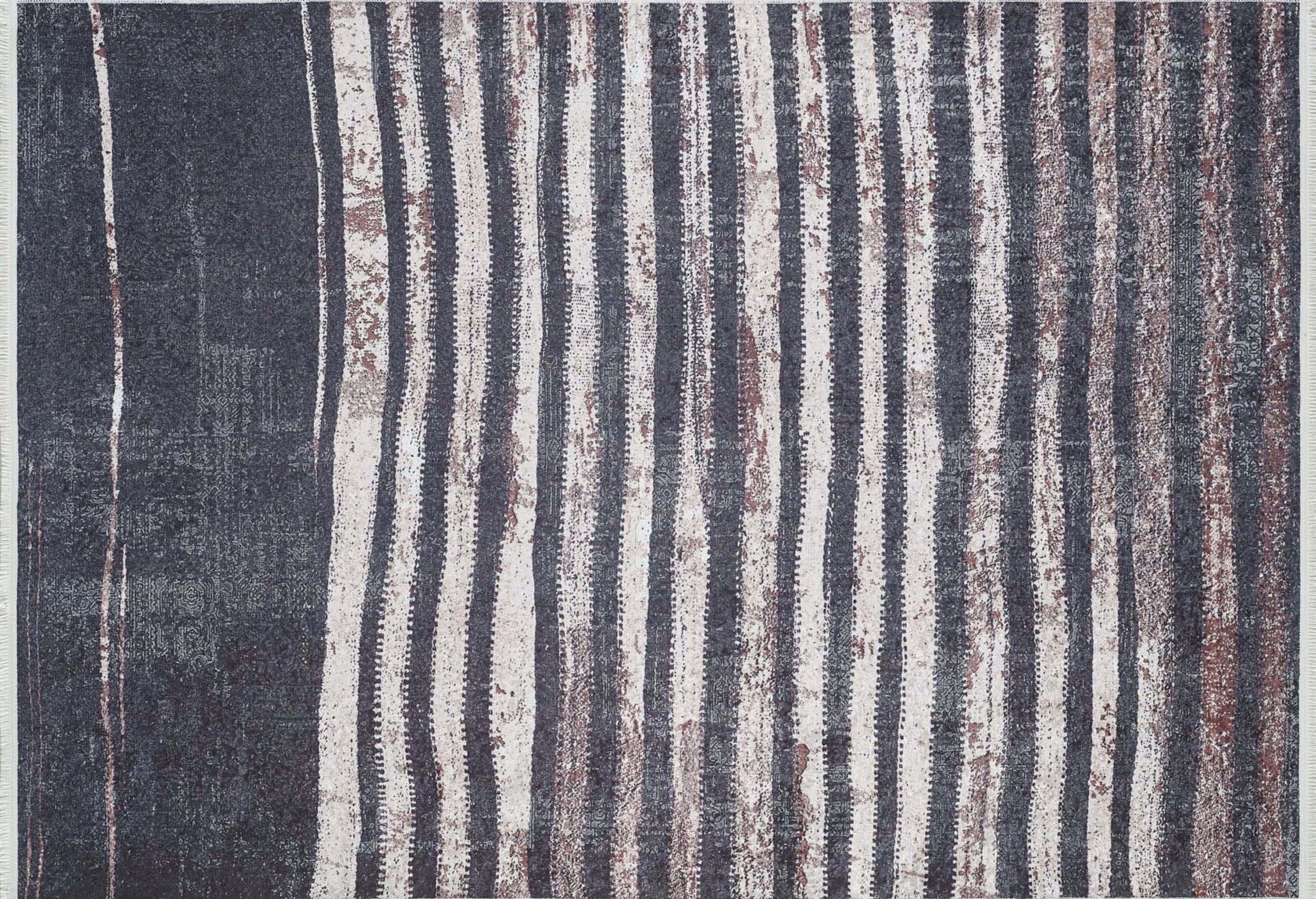 Hanan Turkish Distressed Faded Black Rug - famerugs