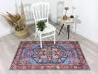 Dala RugVintage Pink Navy Blue Rug - famerugs