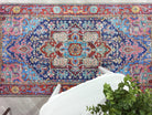 Dala RugVintage Pink Navy Blue Rug - famerugs