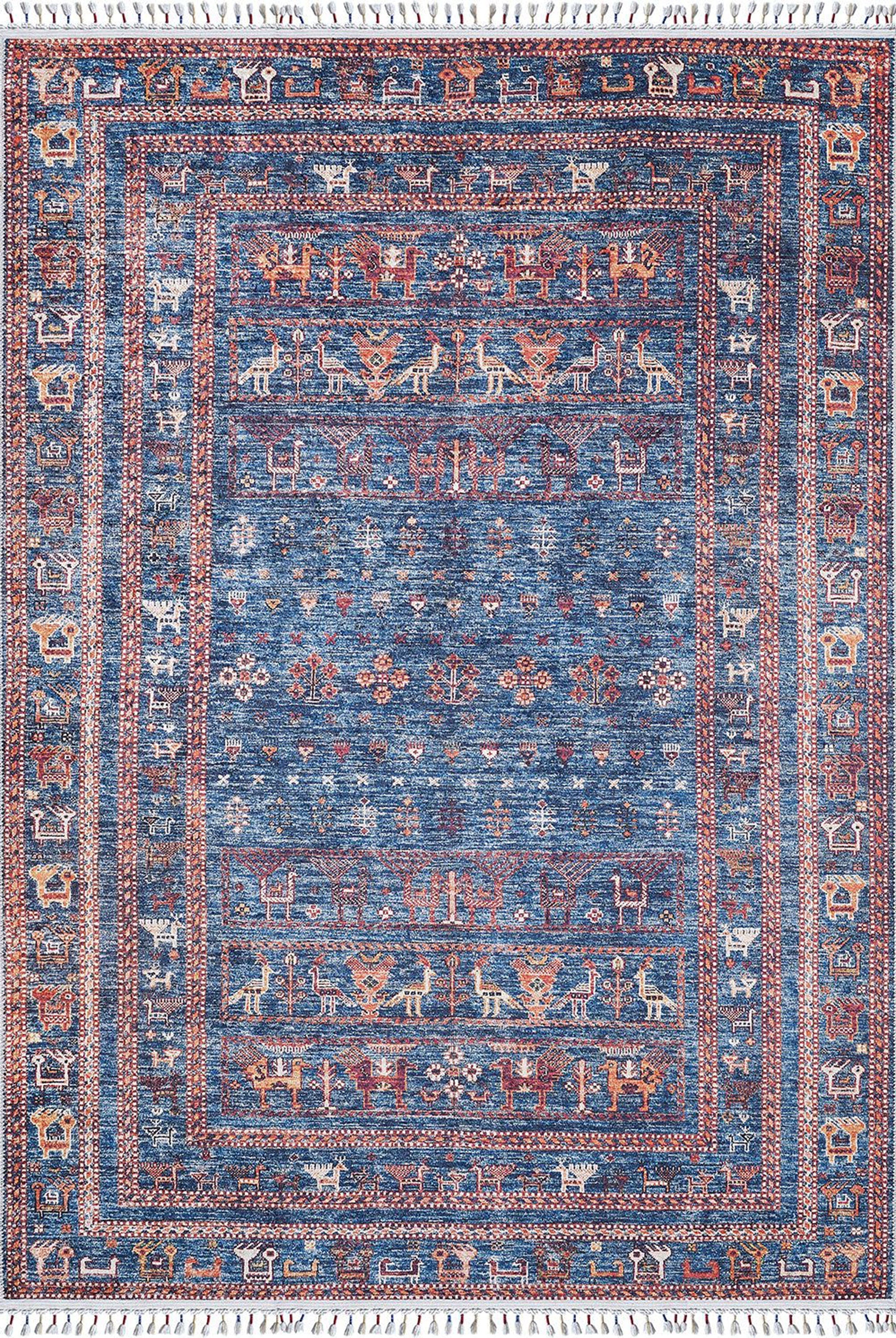 Ayda Turkish Oriental Blue Rug - famerugs