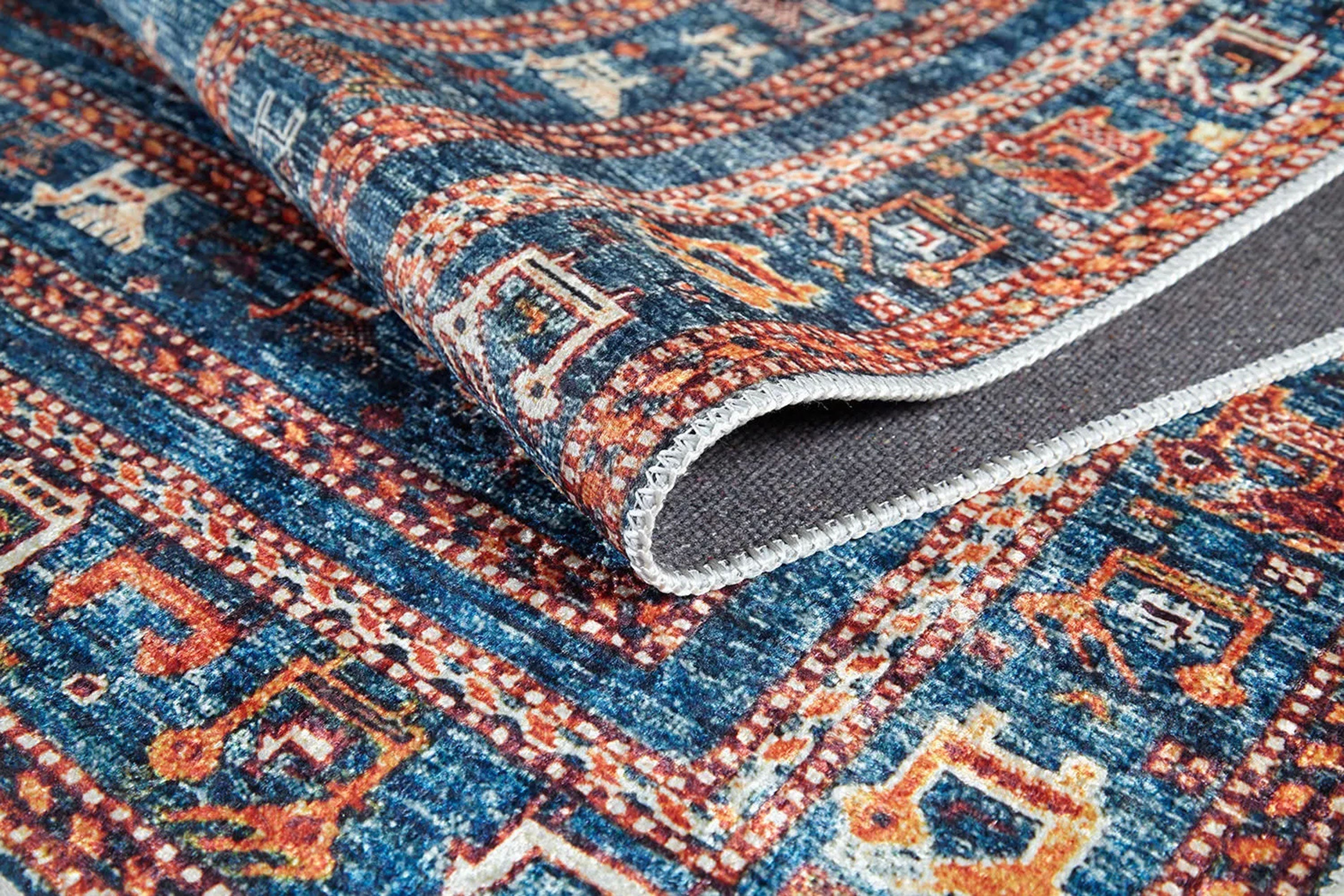 Ayda Turkish Oriental Blue Rug - famerugs