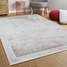 Fona Distressed Turkish Neutral Beige Muted Brown Rug - famerugs