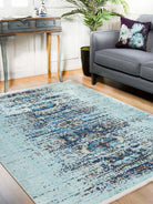 Efet Distressed Blue Turkish Rug - famerugs